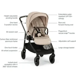 Nuna Top Strollers|Single Strollers*- Swiv Stroller, Biscotti