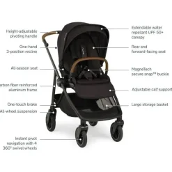 Nuna Single Strollers*- Swiv Stroller, Caviar