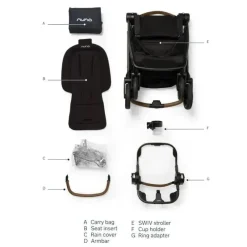 Nuna Single Strollers*- Swiv Stroller, Caviar