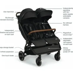 Nuna Double Strollers*- Trvl Double Stroller, Caviar