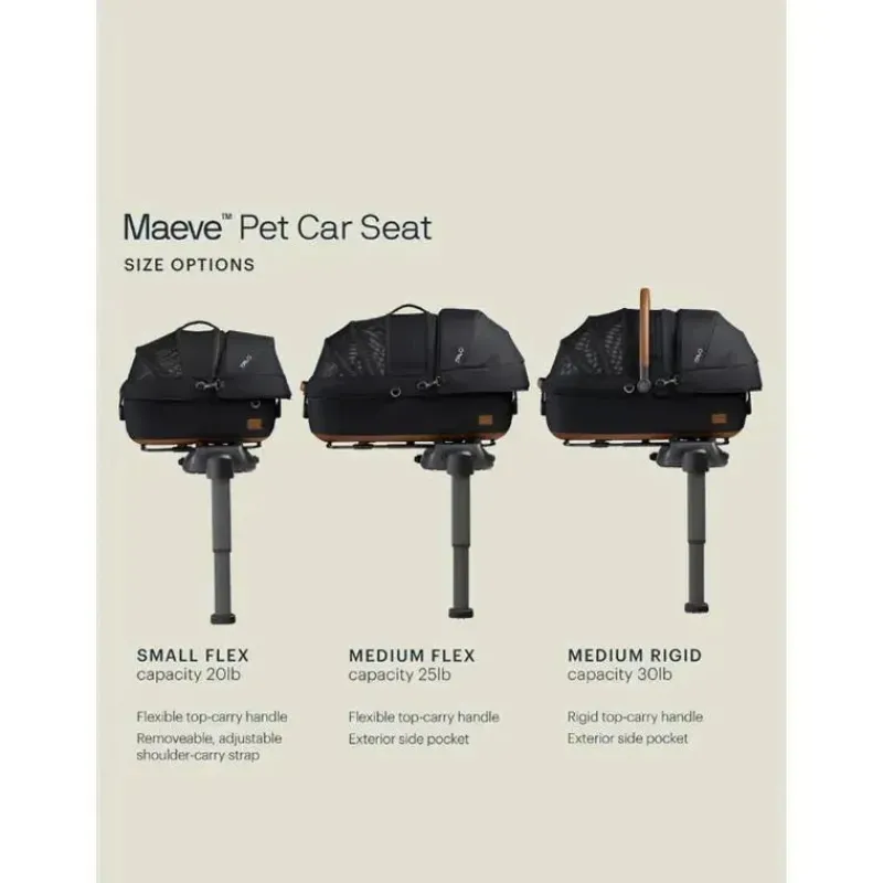 Nuna Pet Stroller*Pet - Maeve & Roscoe 3-In-1 Pet Protection System, Medium Rigid Onyx
