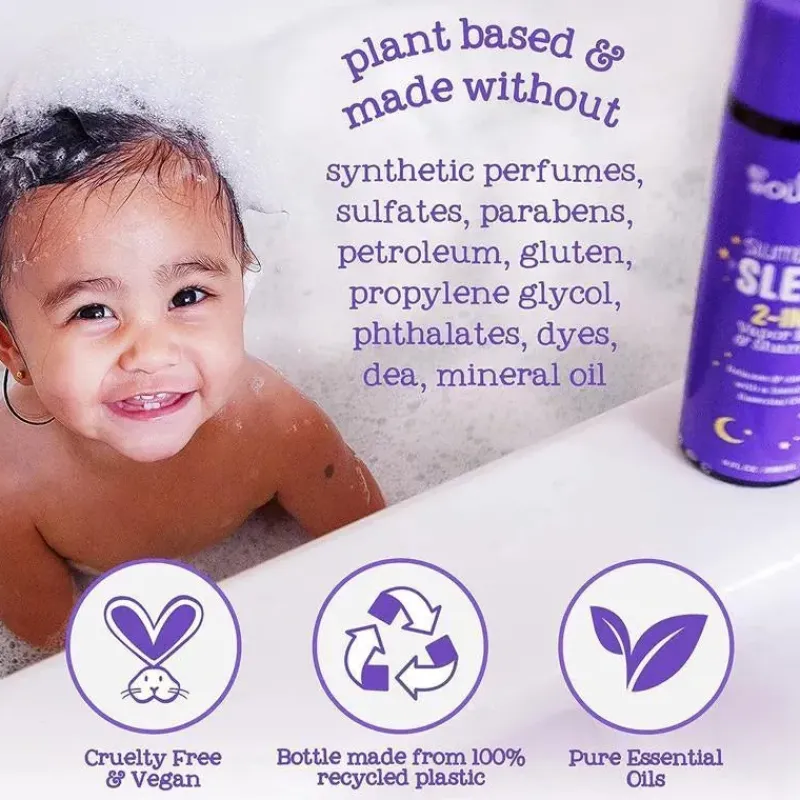 Oilogic Baby Shampoo & Conditioner*- Slumber & Sleep Essential Oil Vapor Bath Relief for Babies & Toddlers