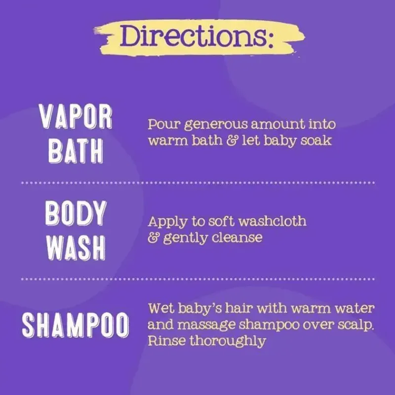 Oilogic Baby Shampoo & Conditioner*- Slumber & Sleep Essential Oil Vapor Bath Relief for Babies & Toddlers