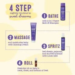 Oilogic Baby Shampoo & Conditioner*- Slumber & Sleep Essential Oil Vapor Bath Relief for Babies & Toddlers
