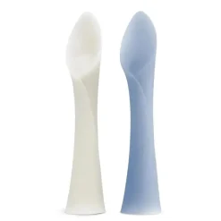Ola Baby Utensils & Accessories|Dishes, Utensils & Food Containers*- 100% Silicone Soft-Tip Training Spoon For Baby Led Weaning, 2Pack, Pearl/Blueberry