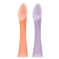 Ola Baby Utensils & Accessories|Dishes, Utensils & Food Containers*- 100% Silicone Soft-Tip Training Spoon for Baby Led Weaning, 2pack, Coral/Lilac