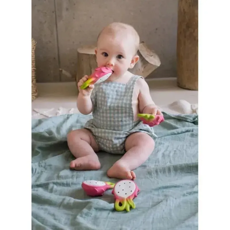Oli u0026 Carol Rattles & Teethers|Toys For 0-12 Months*Oli & Carol - Chewable Toy, Fucsia The Dragon Fruit
