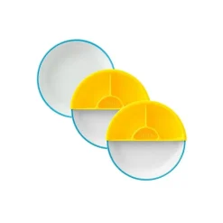 OmieBox Plates & Bowls|Dishes, Utensils & Food Containers*Omie - Toddler Plate With Divider, Blue | 3 plates & 2 dividers