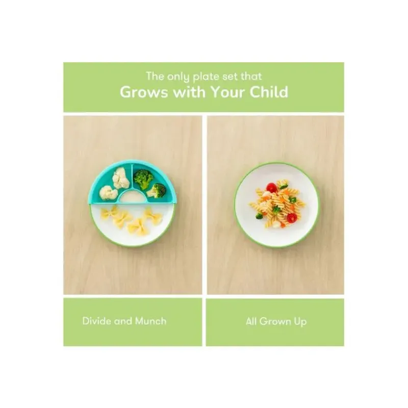 OmieBox Plates & Bowls|Dishes, Utensils & Food Containers*Omie - Toddler Plate With Divider, Green