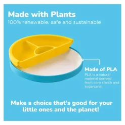 OmieBox Plates & Bowls|Dishes, Utensils & Food Containers*Omie - Toddler Plate With Dividers, Blue | 1 plate