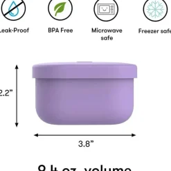 OmieBox Food Jars & Snack Cups|Dishes, Utensils & Food Containers*- Food Storage Containers with Lid, Purple
