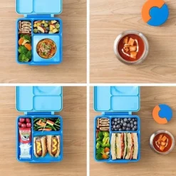 OmieBox Lunch Boxes & Bags|Lunch Box*- Insulated Bento Box with Leak Proof Thermos Food Jar, Blue Sky
