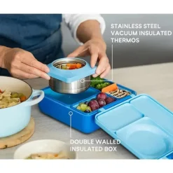 OmieBox Lunch Boxes & Bags|Lunch Box*- Insulated Bento Box with Leak Proof Thermos Food Jar, Blue Sky