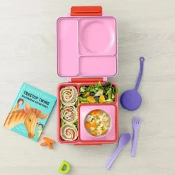 OmieBox Lunch Boxes & Bags|Lunch Box*- Insulated Bento Box with Leak Proof Thermos Food Jar, Pink Berry