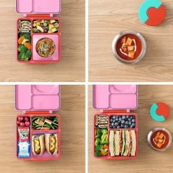 OmieBox Lunch Boxes & Bags|Lunch Box*- Insulated Bento Box with Leak Proof Thermos Food Jar, Pink Berry