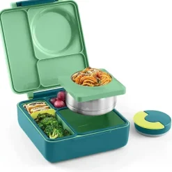OmieBox Lunch Box|Dishes, Utensils & Food Containers*- Insulated Bento Box with Leak Proof Thermos Food Jar, Meadow
