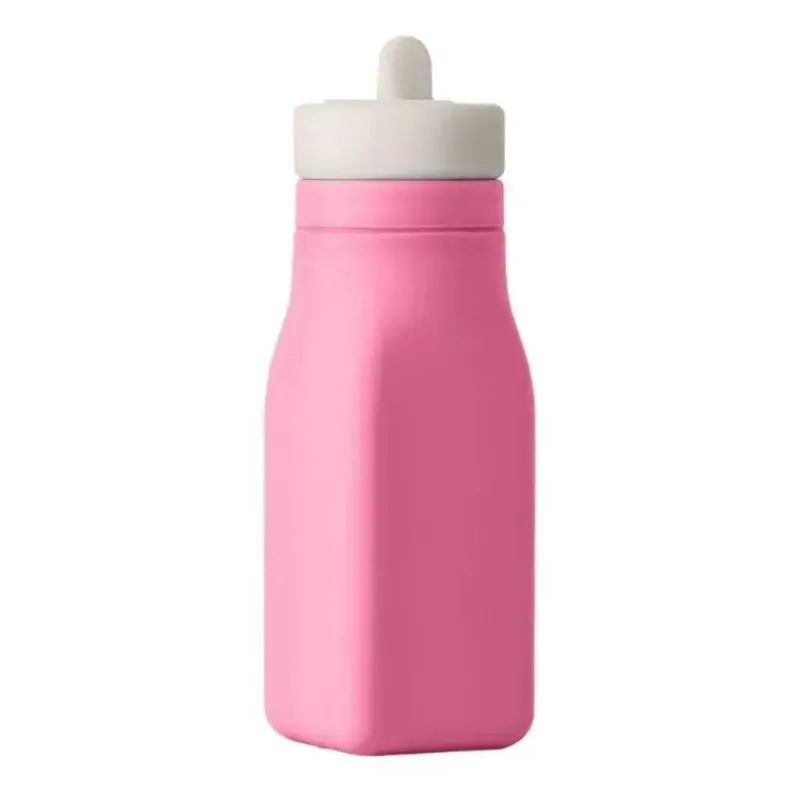 OmieBox Straw, Sippy & Training Cups|Dishes, Utensils & Food Containers*- Leak-Proof Silicone Water Bottle, Pink