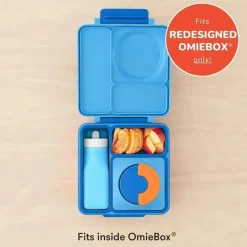 OmieBox Straw, Sippy & Training Cups|Dishes, Utensils & Food Containers*- Leak-Proof Silicone Water Bottle, Blue