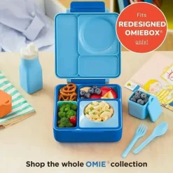 OmieBox Straw, Sippy & Training Cups|Dishes, Utensils & Food Containers*- Leak-Proof Silicone Water Bottle, Blue
