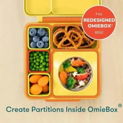 OmieBox Food Jars & Snack Cups|Dishes, Utensils & Food Containers*- 2Pk Leakproof Dips Containers To Go, Yellow/Red
