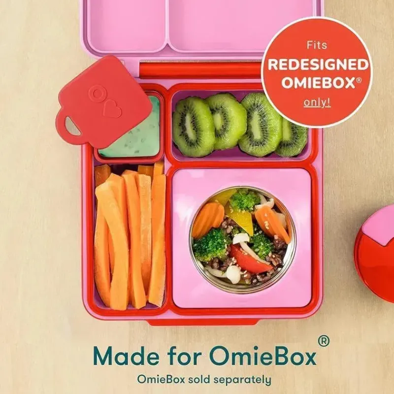 OmieBox Food Jars & Snack Cups|Dishes, Utensils & Food Containers*- 2Pk Leakproof Dips Containers To Go, Yellow/Red