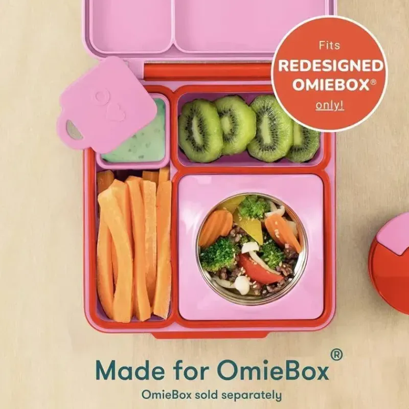 OmieBox Food Jars & Snack Cups|Dishes, Utensils & Food Containers*- 2Pk Leakproof Dips Containers To Go, Pink/Teal