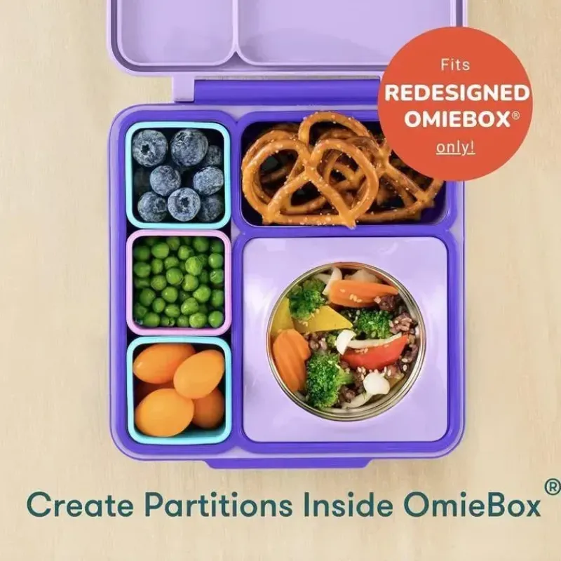 OmieBox Food Jars & Snack Cups|Dishes, Utensils & Food Containers*- 2Pk Leakproof Dips Containers To Go, Pink/Teal