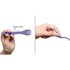 OmieBox Utensils & Accessories|Dishes, Utensils & Food Containers*- 2Pk Plastic Reusable Fork & Spoon Silverware with Pod for Kids, Purple Plum