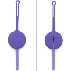 OmieBox Utensils & Accessories|Dishes, Utensils & Food Containers*- 2Pk Plastic Reusable Fork & Spoon Silverware with Pod for Kids, Purple Plum
