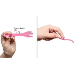 OmieBox Utensils & Accessories|Dishes, Utensils & Food Containers*- 2Pk Plastic Reusable Fork & Spoon Silverware, Bubble Pink