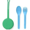 OmieBox Utensils & Accessories|Dishes, Utensils & Food Containers*- 2Pk Plastic Reusable Fork & Spoon Silverware with Pod for Kids, Mint Green