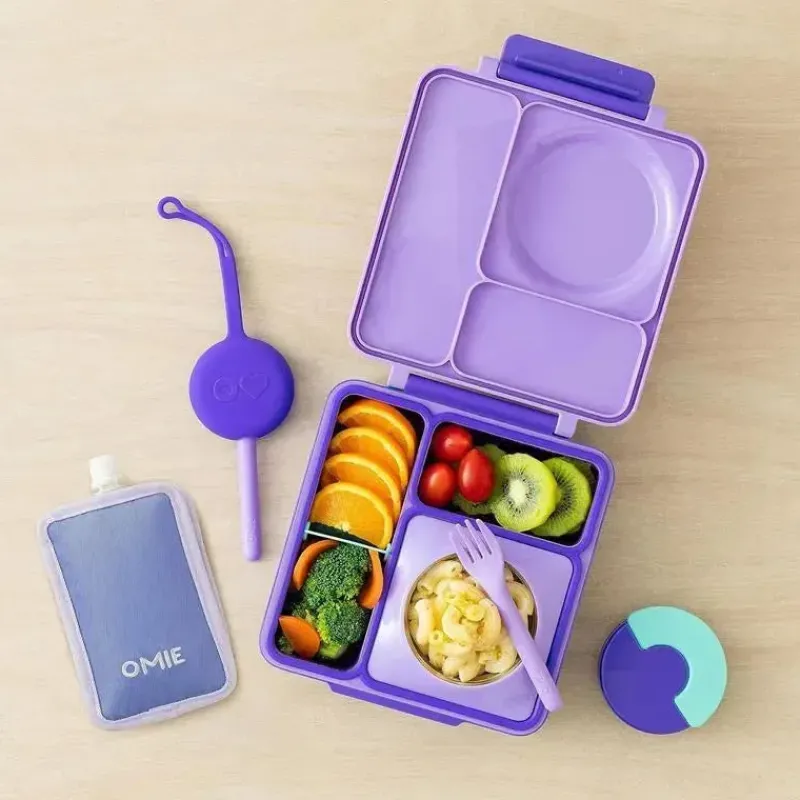 OmieBox Straw, Sippy & Training Cups|Dishes, Utensils & Food Containers*- Pouch Cooler, Freezable Insulated Sleeve, Purple