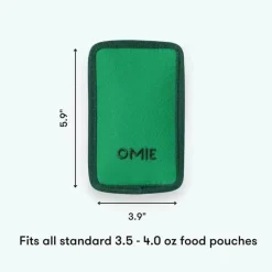 OmieBox Straw, Sippy & Training Cups|Dishes, Utensils & Food Containers*- Pouch Cooler, Freezable Insulated Sleeve, Green