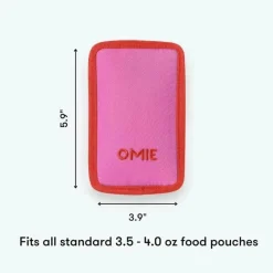 OmieBox Straw, Sippy & Training Cups|Dishes, Utensils & Food Containers*- Pouch Cooler, Freezable Insulated Sleeve, Pink