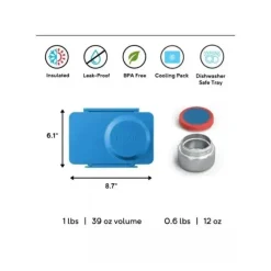 OmieBox Lunch Box|Dishes, Utensils & Food Containers*- Up Carton Bento Box, Cosmic Blue