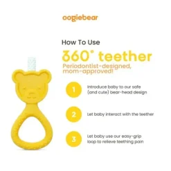 oogiebear Rattles & Teethers|Toys For 0-12 Months*- 360° Baby Teether, Seafoam