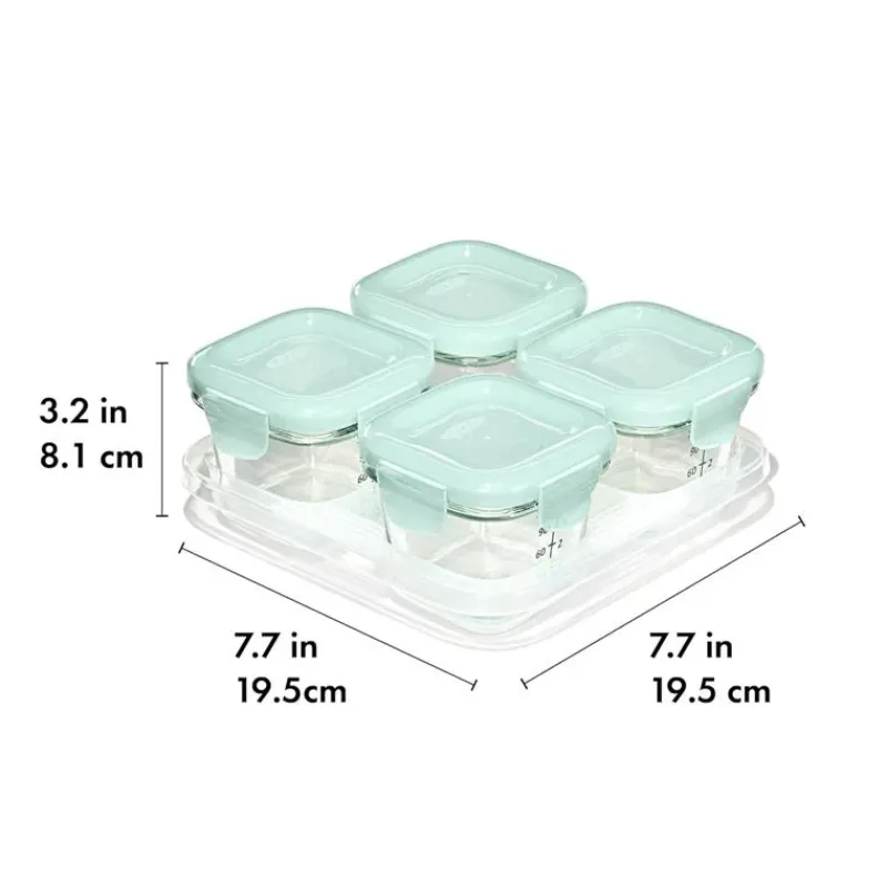 Oxo Food Storage*- Tot Glass Baby Blocks Food Storage Containers 4 Oz