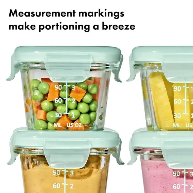 Oxo Food Storage*- Tot Glass Baby Blocks Food Storage Containers 4 Oz