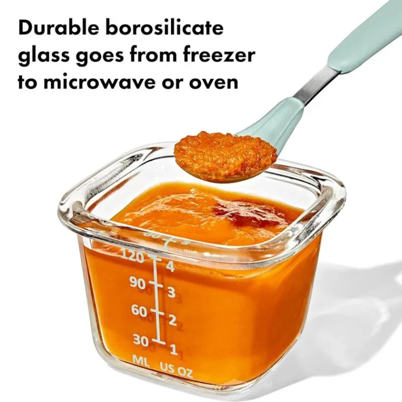 Oxo Food Storage*- Tot Glass Baby Blocks Food Storage Containers 4 Oz