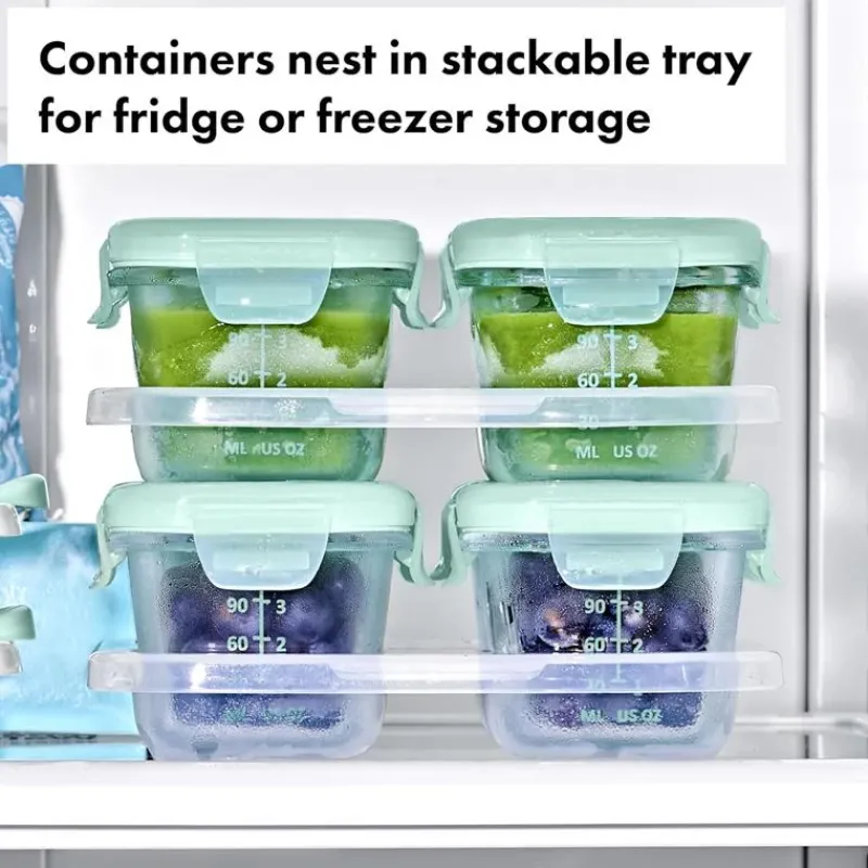Oxo Food Storage*- Tot Glass Baby Blocks Food Storage Containers 4 Oz
