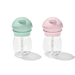 Oxo Straw, Sippy & Training Cups|Dishes, Utensils & Food Containers*- 2Pk Tot Transitions Straw Cup 9 Oz, Opal/Blossom