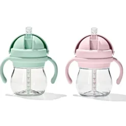 Oxo Straw, Sippy & Training Cups|Dishes, Utensils & Food Containers*- 2Pk Transitions Straw Cup With Handles 6 Oz, Opal & Blossom