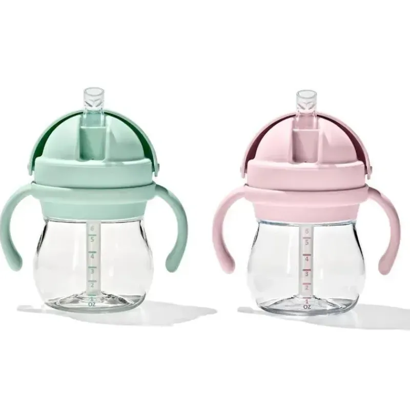 Oxo Straw, Sippy & Training Cups|Dishes, Utensils & Food Containers*- 2Pk Transitions Straw Cup With Handles 6 Oz, Opal & Blossom