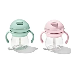 Oxo Straw, Sippy & Training Cups|Dishes, Utensils & Food Containers*- 2Pk Transitions Straw Cup With Handles 6 Oz, Opal & Blossom