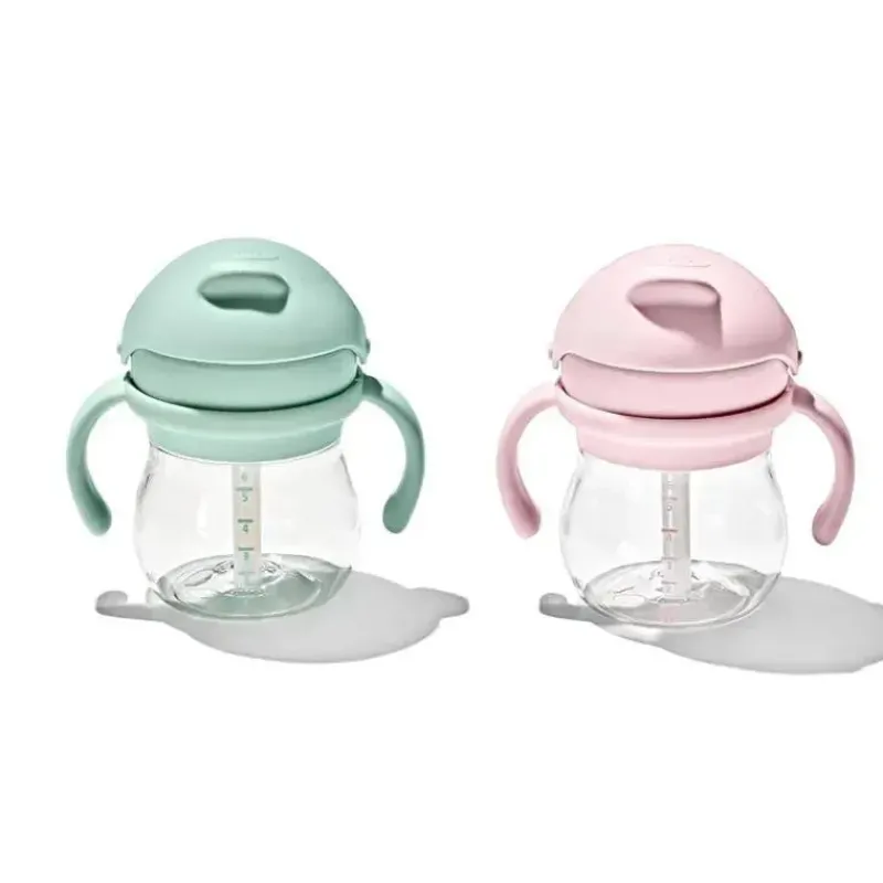 Oxo Straw, Sippy & Training Cups|Dishes, Utensils & Food Containers*- 2Pk Transitions Straw Cup With Handles 6 Oz, Opal & Blossom