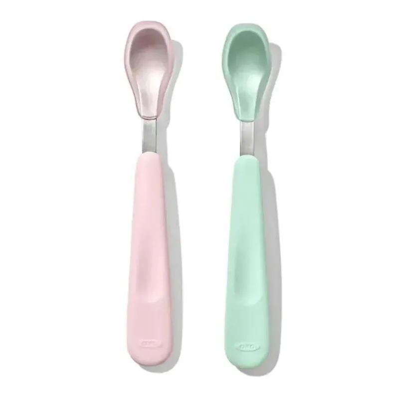 Oxo Utensils & Accessories|Dishes, Utensils & Food Containers*- Tot Feeding Spoon Set with Soft Silicone, Opal/Blossom