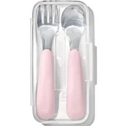Oxo Utensils & Accessories|Dishes, Utensils & Food Containers*- Tot On-The-Go Fork and Spoon Set, Blossom