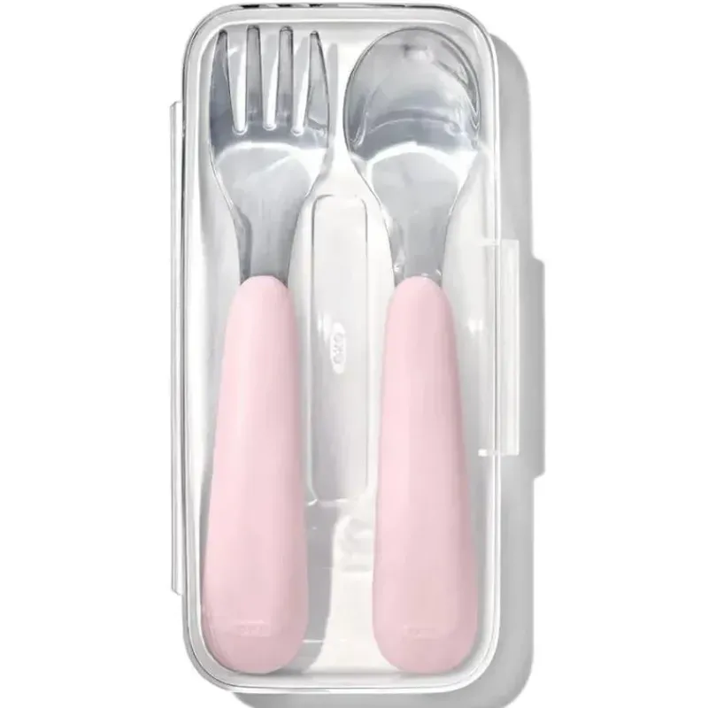 Oxo Utensils & Accessories|Dishes, Utensils & Food Containers*- Tot On-The-Go Fork and Spoon Set, Blossom