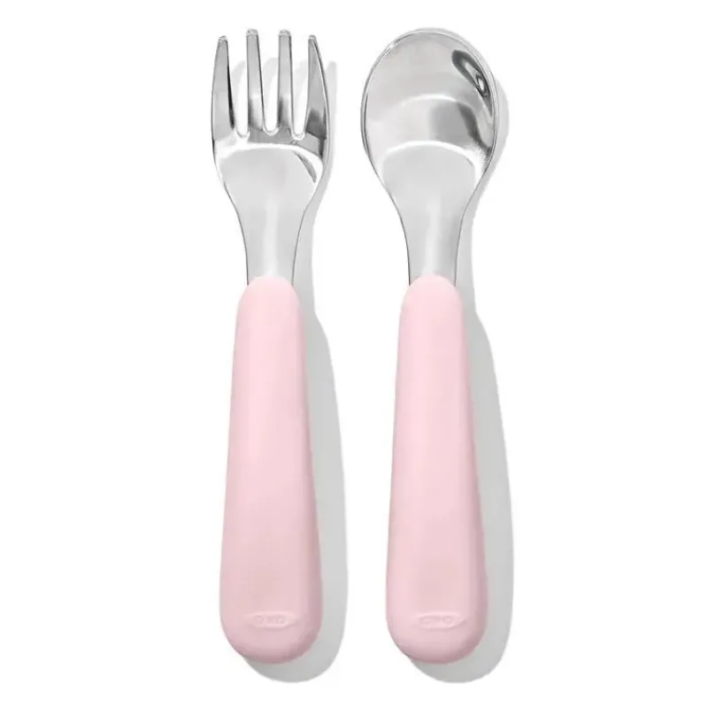Oxo Utensils & Accessories|Dishes, Utensils & Food Containers*- Tot On-The-Go Fork and Spoon Set, Blossom