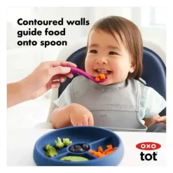 Oxo Plates & Bowls|Dishes, Utensils & Food Containers*- Tot Silicone Divided Dinner Plate, Navy
